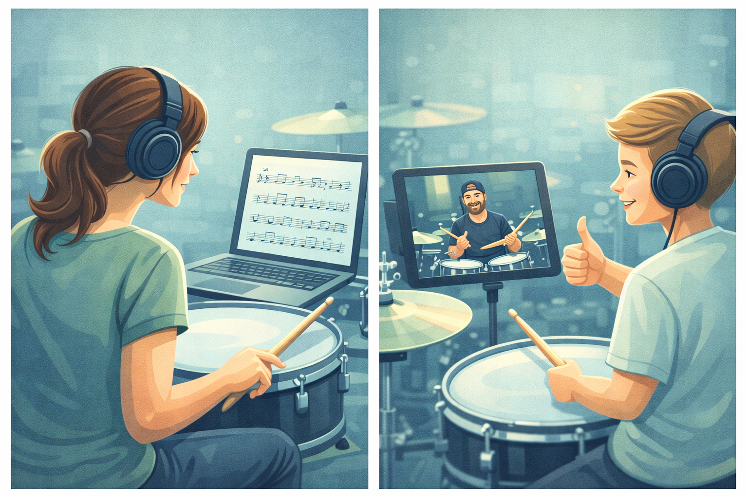 Drum sheet music example